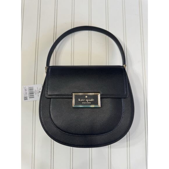 kate spade Handbags - Kate Spade Reegan Saddle Bag Crossbody Black Leather Convertible Bag NWT $400